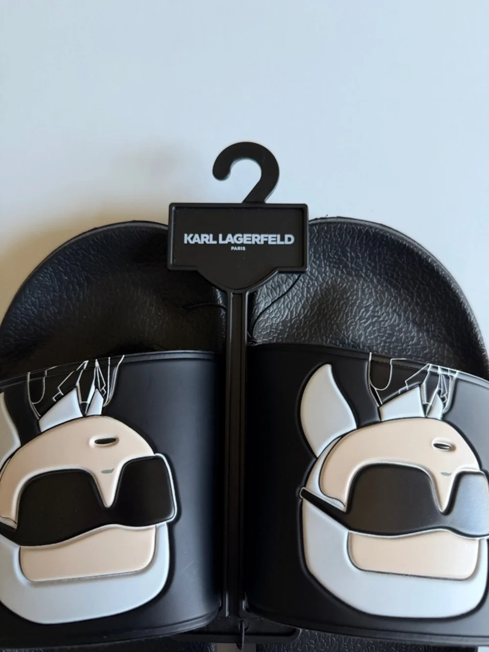 Karl Lagerfeld Black Slides with Karl Character Graphic